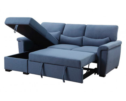 ACME - Haruko Reversible Sectional Sofa with Sleeper & Storage in Blue