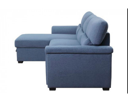 ACME - Haruko Reversible Sectional Sofa with Sleeper & Storage in Blue