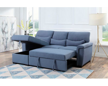 ACME - Haruko Reversible Sectional Sofa with Sleeper & Storage in Blue