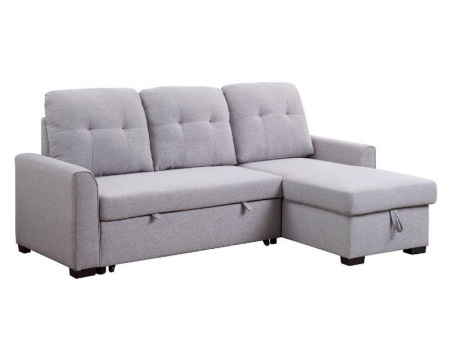 ACME - Amboise Reversible Sectional Sofa with Sleeper/Storage in Light Gray