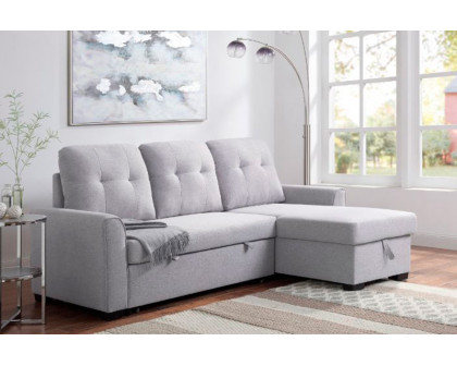 ACME - Amboise Reversible Sectional Sofa with Sleeper/Storage in Light Gray