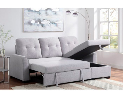 ACME - Amboise Reversible Sectional Sofa with Sleeper/Storage in Light Gray