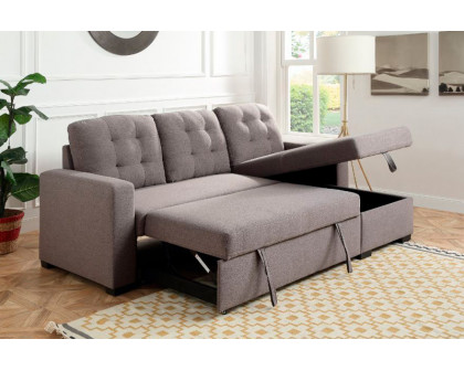 ACME - Chambord Reversible Sectional Sofa with Sleeper & Storage in Gray