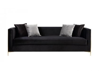 ACME - Fergal Sofa with 4 Pillows in Black/Gold