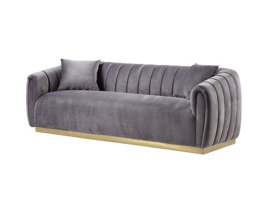 ACME - Elchanon Sofa with 2 Pillows in Gray/Gold