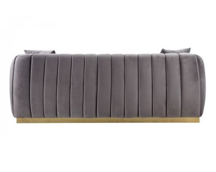 ACME - Elchanon Sofa with 2 Pillows in Gray/Gold