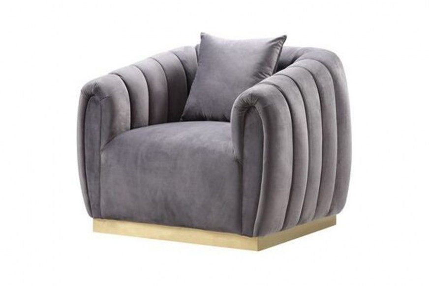 ACME™ Elchanon Chair with Pillow - Gray/Gold