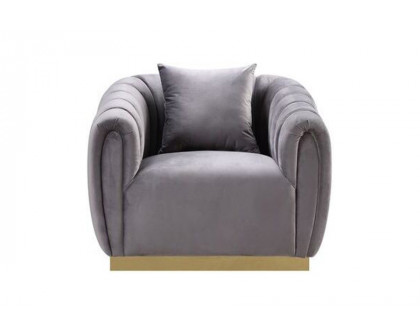 ACME™ Elchanon Chair with Pillow - Gray/Gold