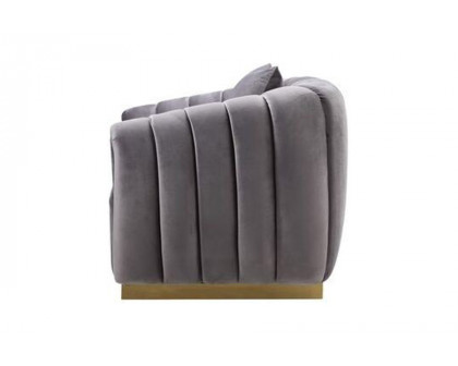 ACME™ Elchanon Chair with Pillow - Gray/Gold