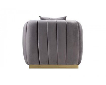 ACME - Elchanon Chair with Pillow in Gray/Gold