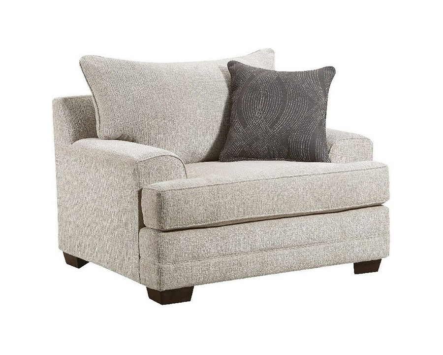 ACME - Avedia Chair with Pillow in Beige/Gray Chenille