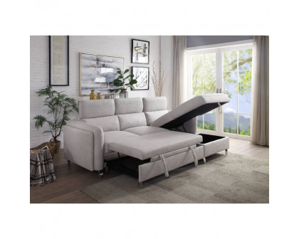 ACME - Reyes Sectional Sofa in Beige Nubuck (56040A)