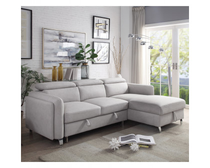 ACME - Reyes Sectional Sofa in Beige Nubuck (56040B)