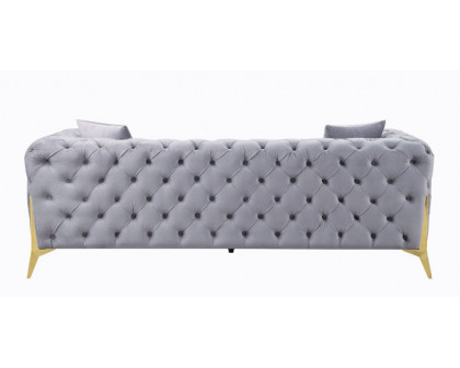 ACME - Jelanea Sofa with 2 Pillows (Same As Lv01406) in Gray Velvet/Gold