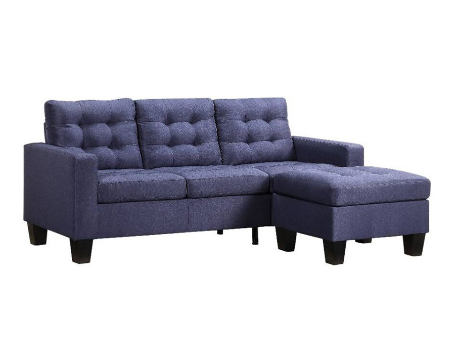 ACME Earsom Sofa and Ottoman - Blue Linen