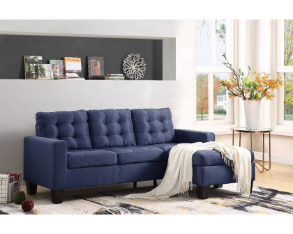 ACME Earsom Sofa and Ottoman - Blue Linen