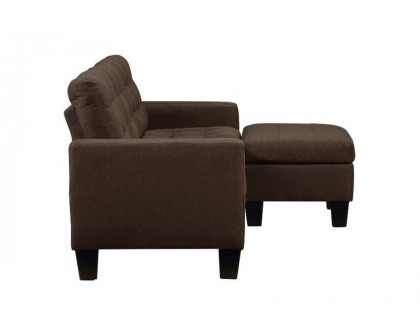 ACME Earsom Sofa and Ottoman - Brown Linen