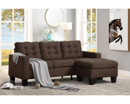 ACME Earsom Sofa and Ottoman - Brown Linen