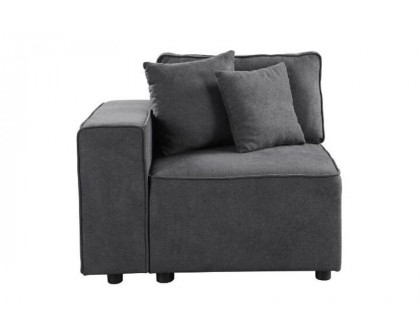 ACME™ Silvester Modular Left Facing Chair with 2 Pillows - Gray Fabric