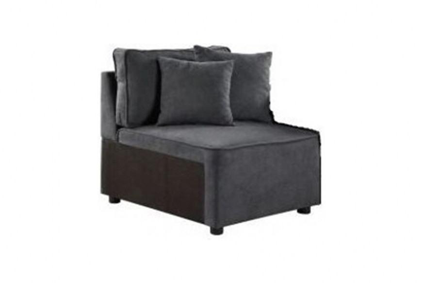 ACME™ Silvester Modular Right Facing Chair with 2 Pillows - Gray Fabric