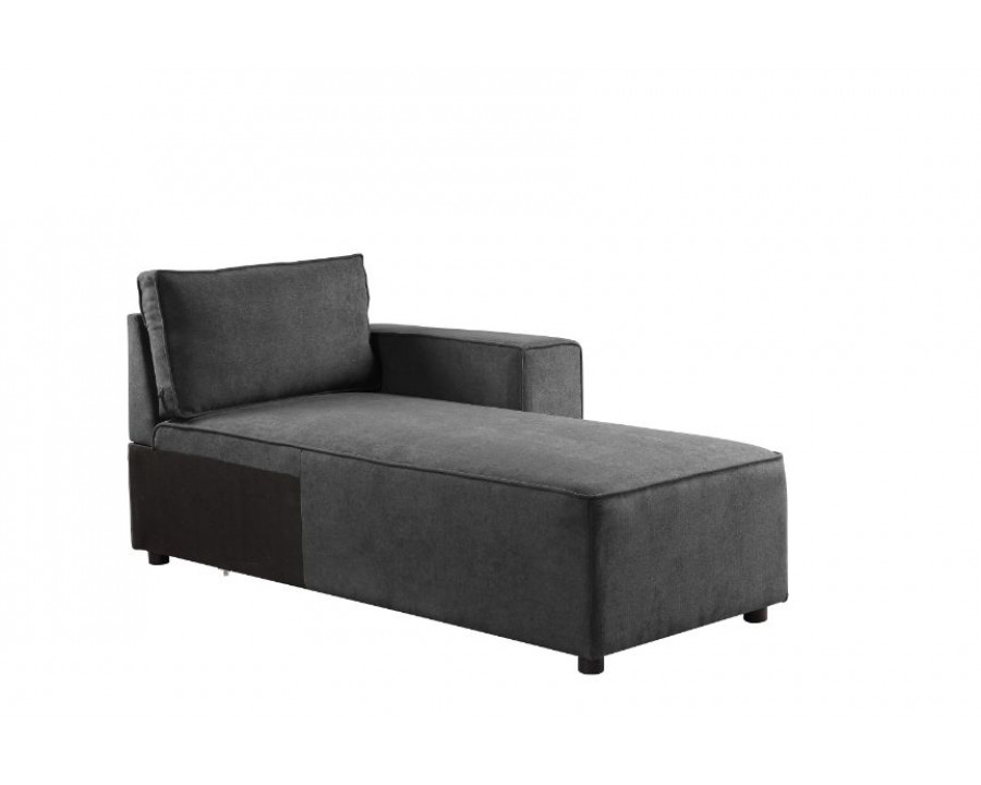 ACME - Silvester Modular Chaise with 2 Pillows in Gray