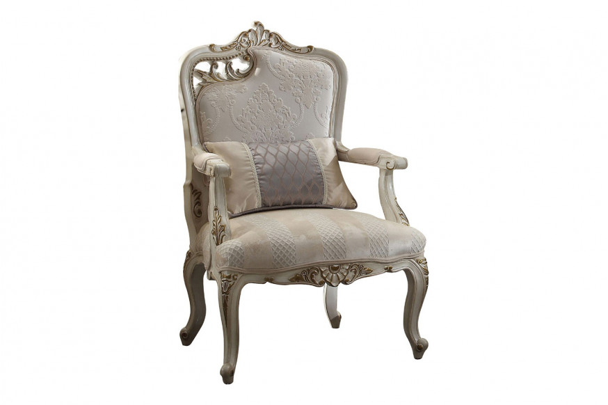 ACME™ Picardy Antique Pearl Leaves Chair - LAF