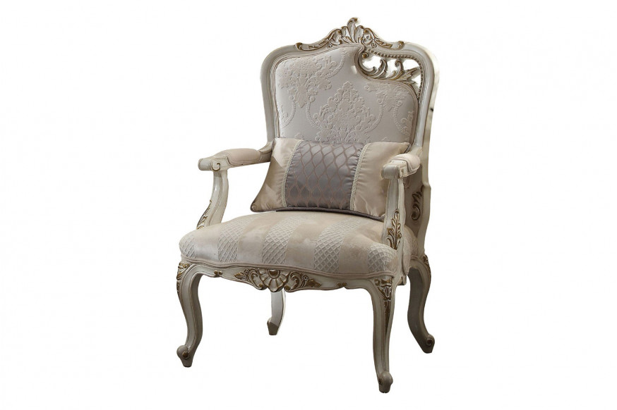 ACME™ Picardy Antique Pearl Leaves Chair - RAF