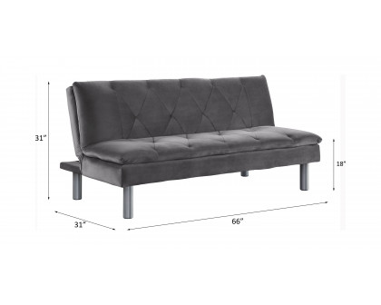 ACME - Cilliers Adjustable Sofa in Gray/Chrome