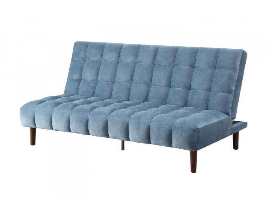 ACME Yolandi Adjustable Sofa - Teal Velvet and Dark Walnut Finish