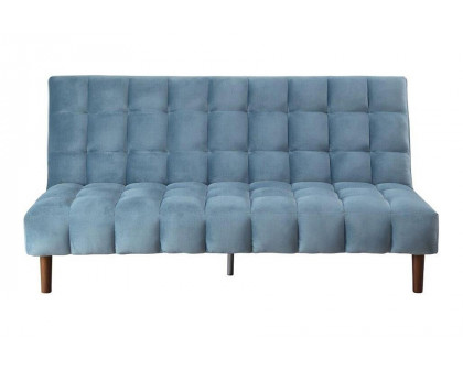 ACME Yolandi Adjustable Sofa - Teal Velvet and Dark Walnut Finish