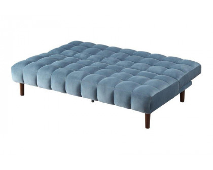 ACME Yolandi Adjustable Sofa - Teal Velvet and Dark Walnut Finish