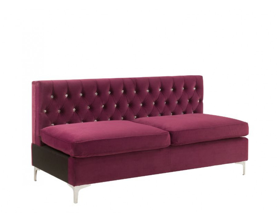 ACME Jaszira Modular Armless Sofa - Burgundy Velvet