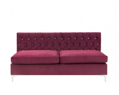 ACME Jaszira Modular Armless Sofa - Burgundy Velvet