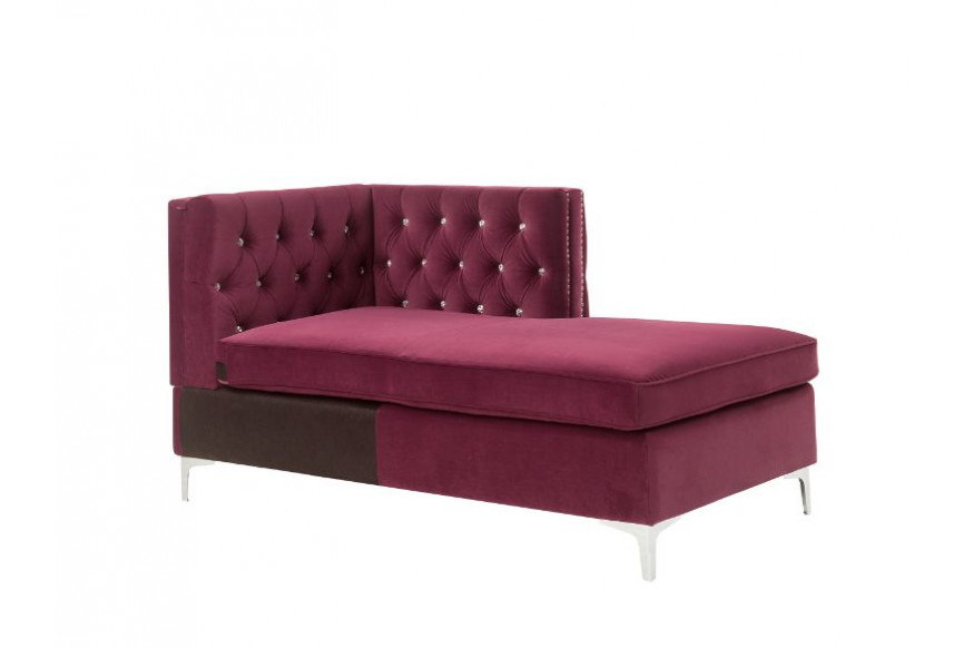 ACME™ Jaszira Modular Chaise - Burgundy Velvet