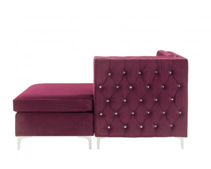 ACME™ Jaszira Modular Chaise - Burgundy Velvet