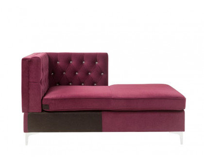 ACME™ Jaszira Modular Chaise - Burgundy Velvet