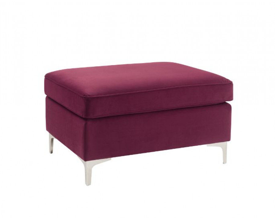 ACME Jaszira Ottoman - Burgundy Velvet