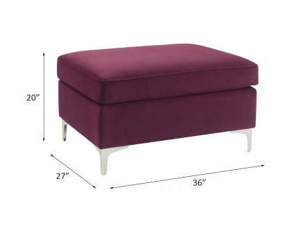 ACME Jaszira Ottoman - Burgundy Velvet