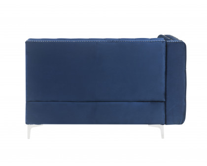 ACME Jaszira Modular Armless Loveseat with 2 Pillows - Blue Velvet