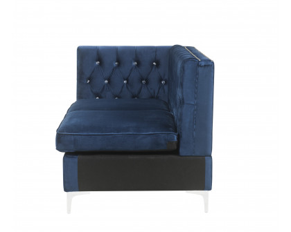 ACME Jaszira Modular Armless Loveseat with 2 Pillows - Blue Velvet