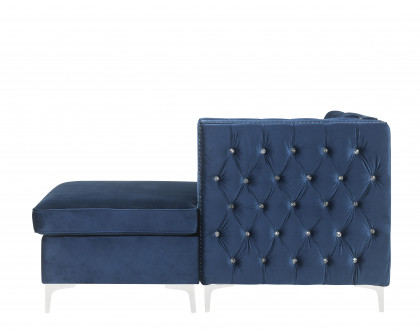 ACME™ Jaszira Modular Chaise - Blue Velvet