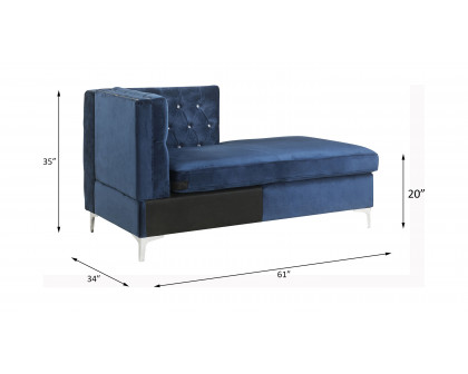 ACME™ Jaszira Modular Chaise - Blue Velvet