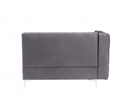 ACME Jaszira Modular Armless Loveseat with 2 Pillows - Gray Velvet