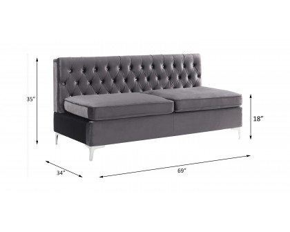 ACME Jaszira Modular Armless Sofa - Gray Velvet