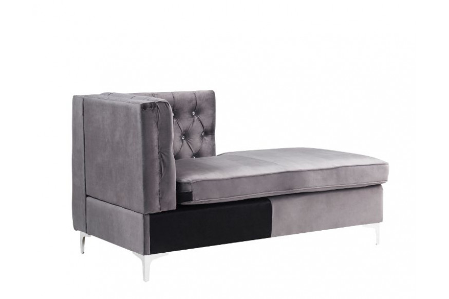 ACME™ Jaszira Modular Chaise - Gray Velvet