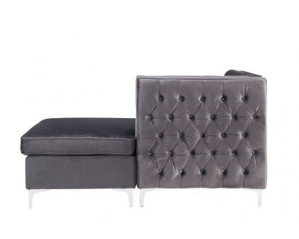 ACME™ Jaszira Modular Chaise - Gray Velvet