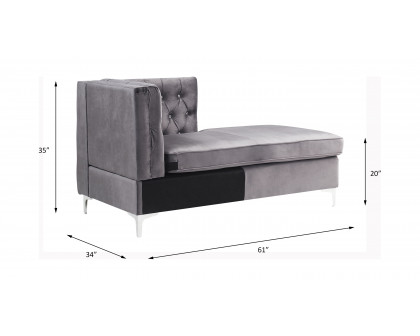 ACME™ Jaszira Modular Chaise - Gray Velvet