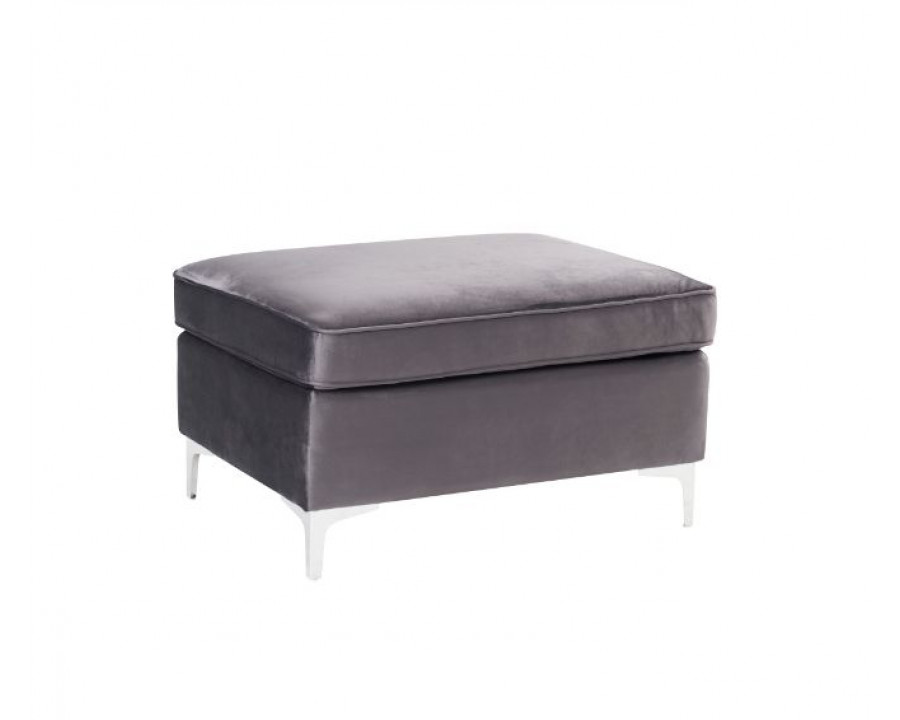 ACME Jaszira Ottoman - Gray Velvet