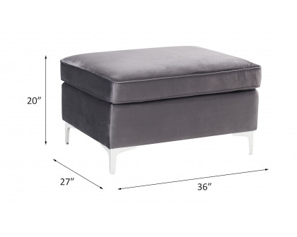 ACME Jaszira Ottoman - Gray Velvet