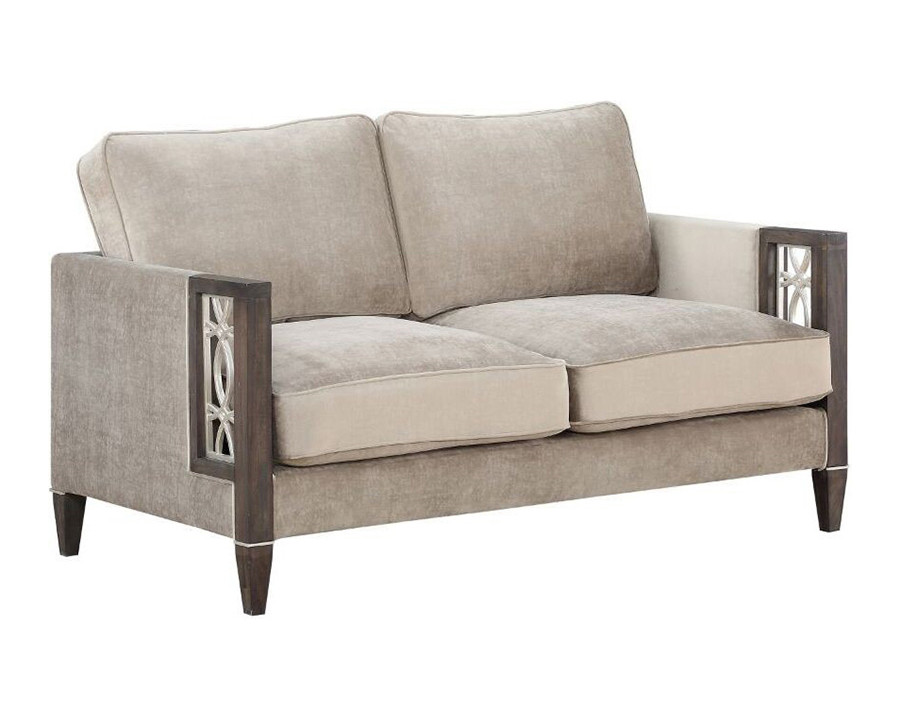 ACME - Peregrine Loveseat in Velvet/Walnut